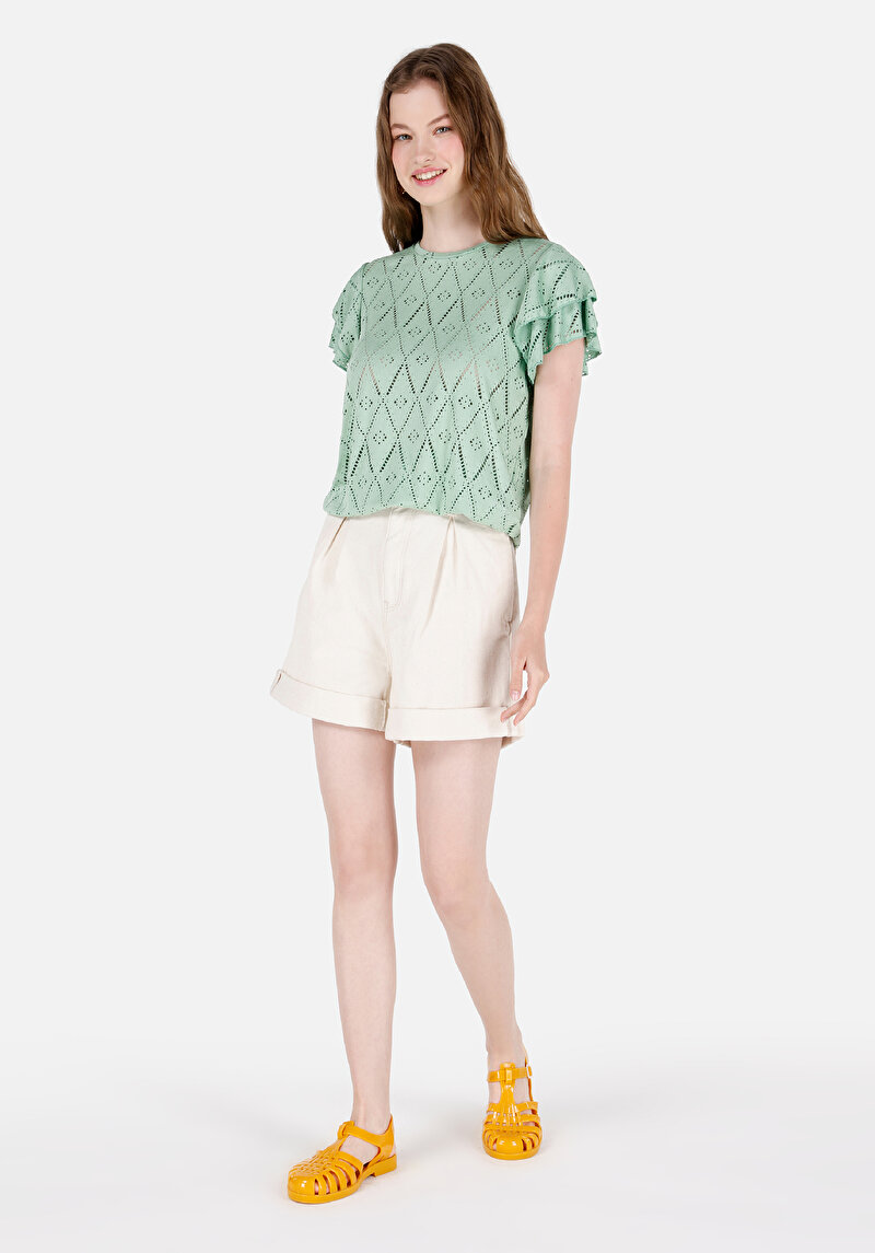 Показати інформацію про Футболка З Коротким Рукавом Жіноча Зелена  Cl1067995