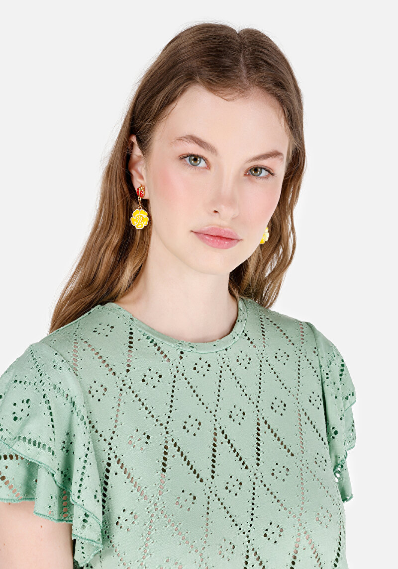 Показати інформацію про Футболка З Коротким Рукавом Жіноча Зелена  Cl1067995