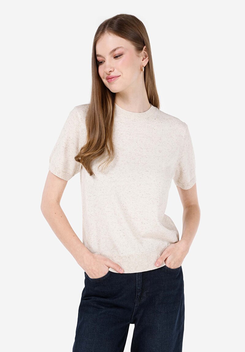 Зображення Светр Із Коротким Рукавом Жіночий Бежевий  Cl1068077