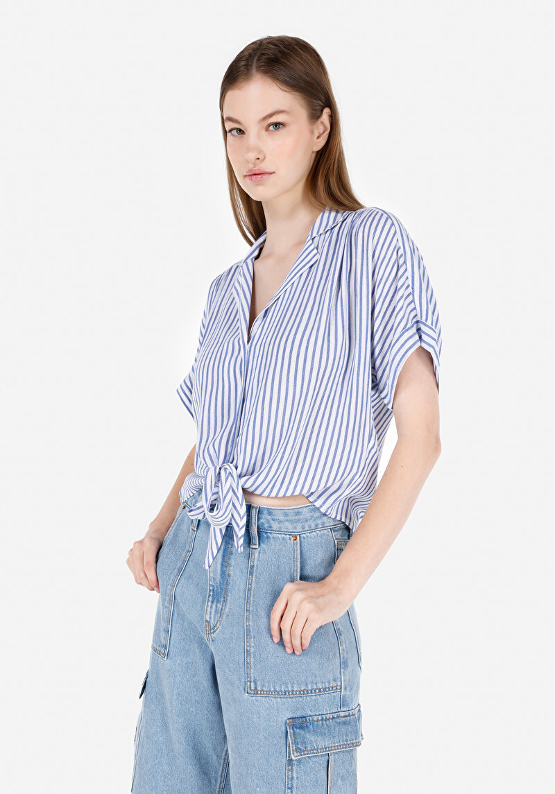 Зображення Сорочка З Коротким Рукавом Жіноча Блакитна Cl1068893