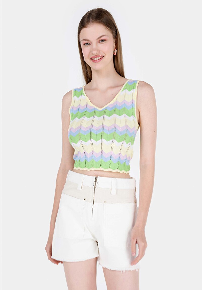 Зображення Светр Із Коротким Рукавом Жіночий Мультіколор  Cl1069092