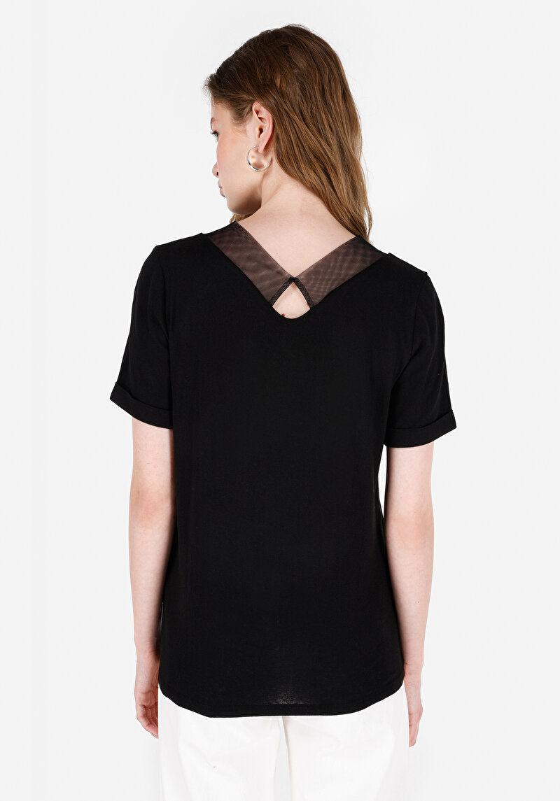 Показати інформацію про Футболка З Коротким Рукавом Жіноча Чорна  Cl1069118