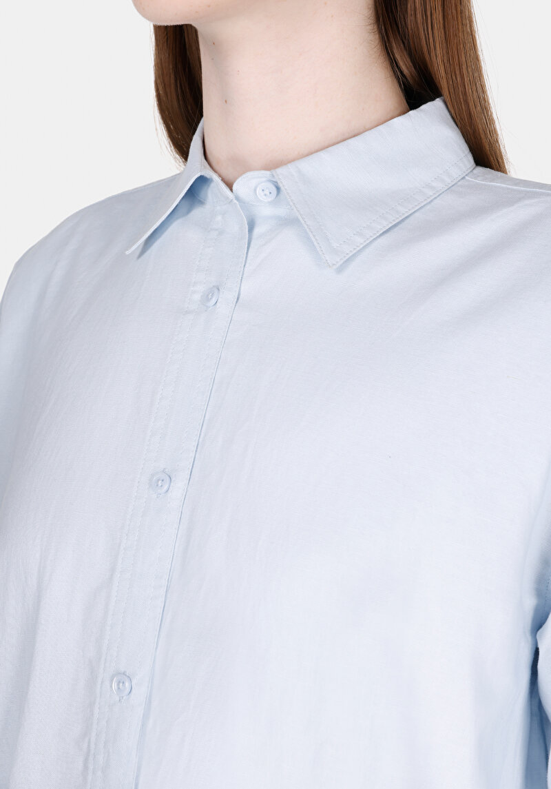 Показати інформацію про Сорочка З Довгим Рукавом Жіноча Блакитна  Cl1068538