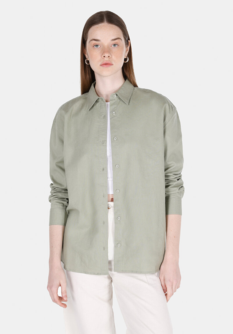 Зображення Сорочка З Довгим Рукавом Жіноча Зелена Cl1068538