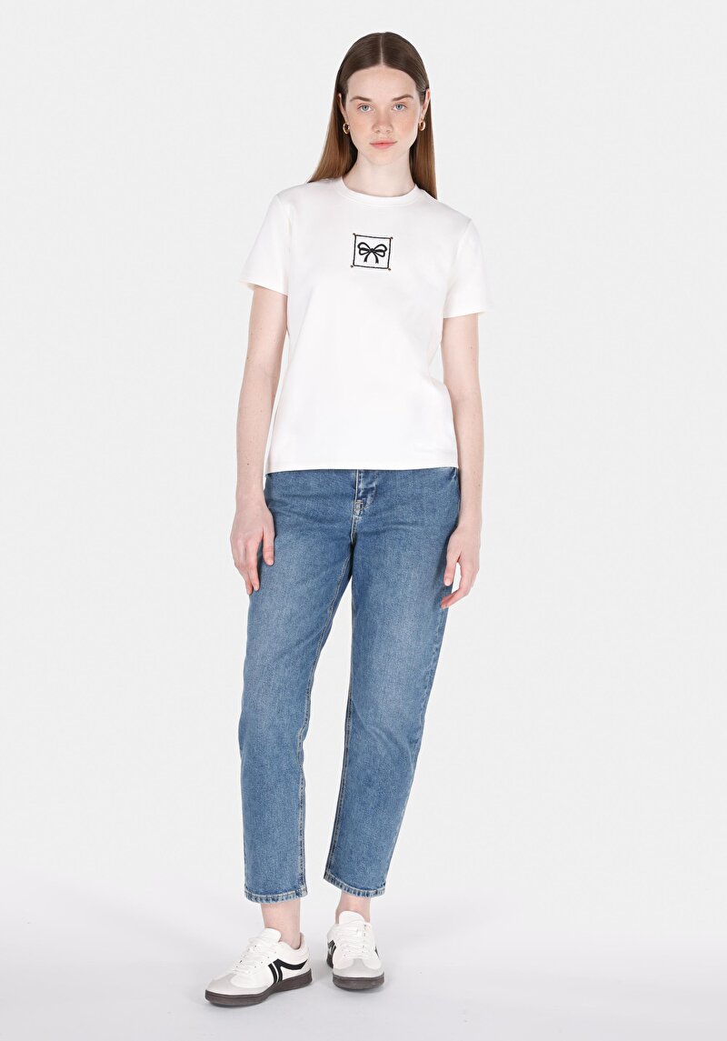 Показати інформацію про Футболка З Коротким Рукавом Жіноча Біла  Cl1073182