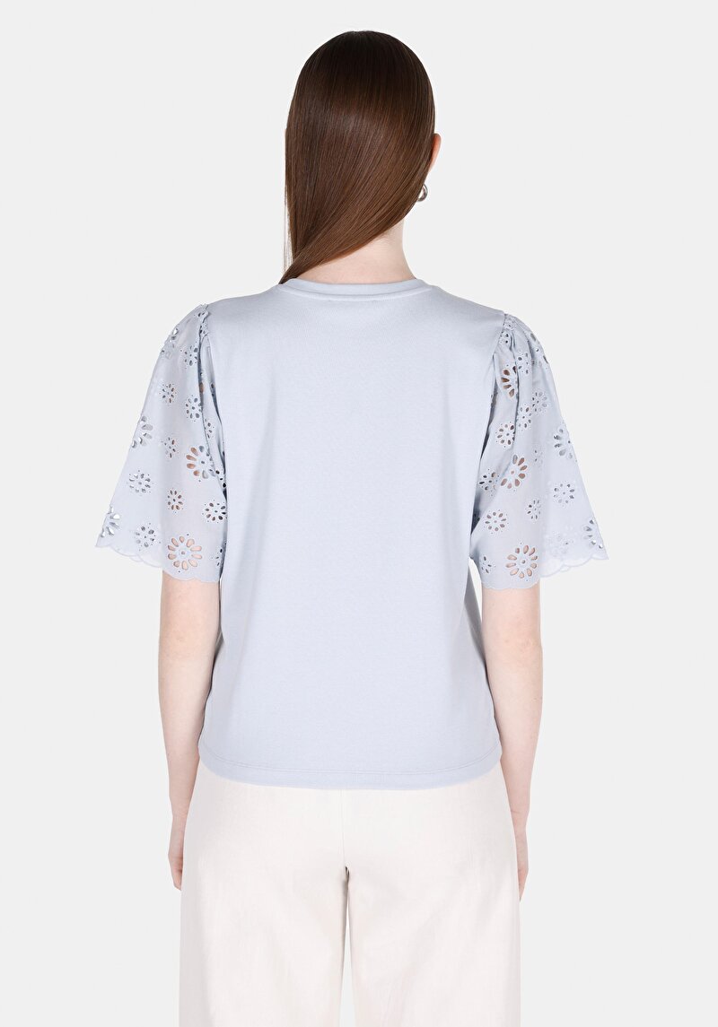 Показати інформацію про Блуза З Коротким Рукавом Жіночий Блакитна  Cl1073350