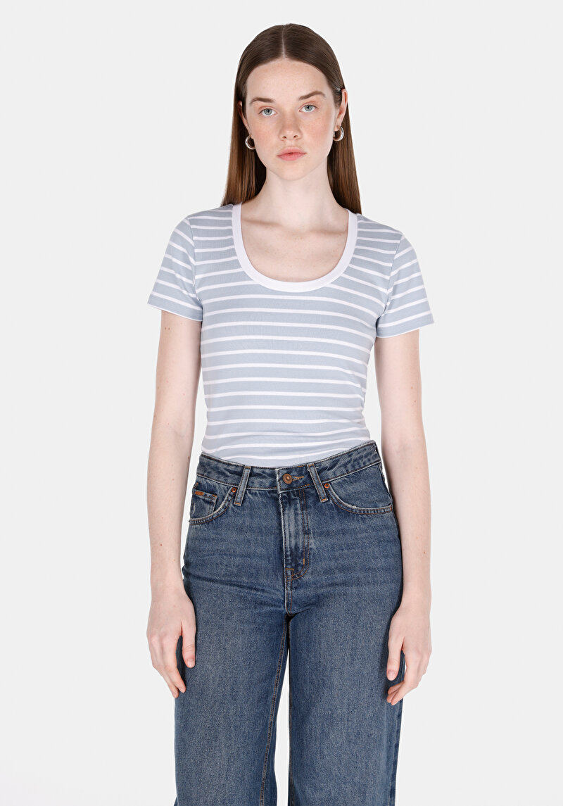 Зображення Футболка З Коротким Рукавом Жіноча Блакитна  Cl1073529