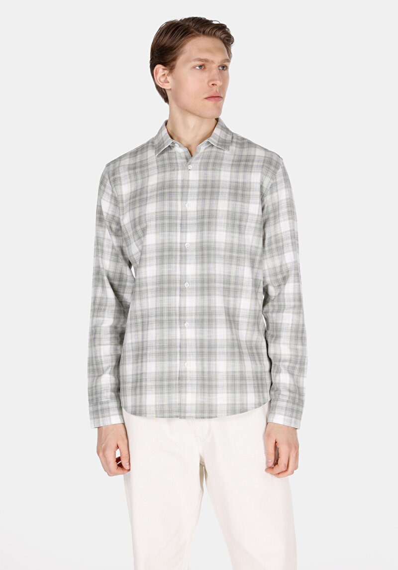 Зображення Сорочка З Довгим Рукавом Чоловіча Зелена  Cl1072295