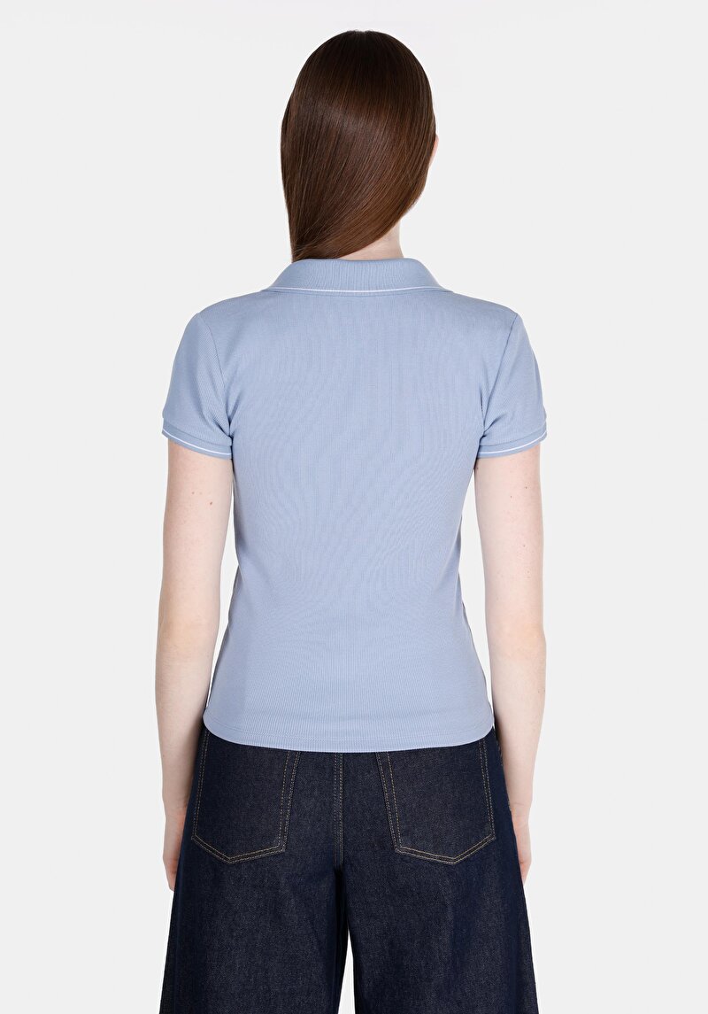 Показати інформацію про Поло З Коротким Рукавом Жіноче Блакитне  Cl1073698