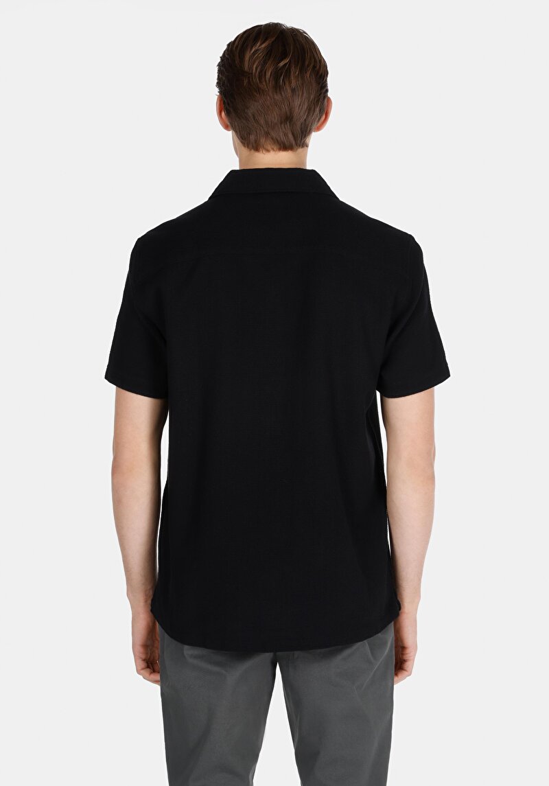 Показати інформацію про Сорочка З Коротким Рукавом Чоловіча Чорна  Cl1072864