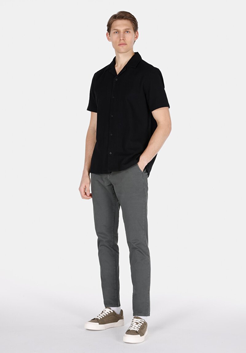 Показати інформацію про Сорочка З Коротким Рукавом Чоловіча Чорна  Cl1072864