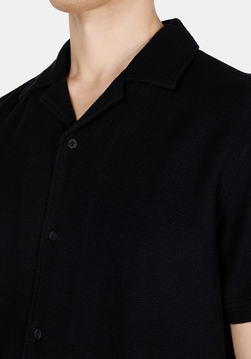 Показати інформацію про Сорочка З Коротким Рукавом Чоловіча Чорна  Cl1072864