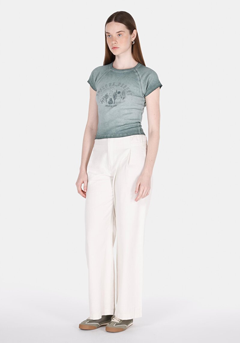 Показати інформацію про Футболка З Коротким Рукавом Жіноча Зелена  Cl1074580