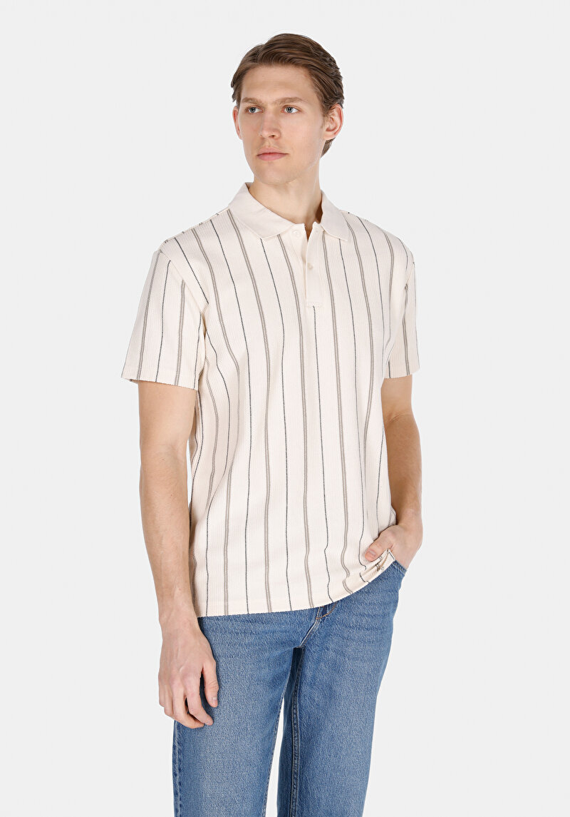 Зображення Поло З Коротким Рукавом Чоловіче Бежеве  Cl1073317