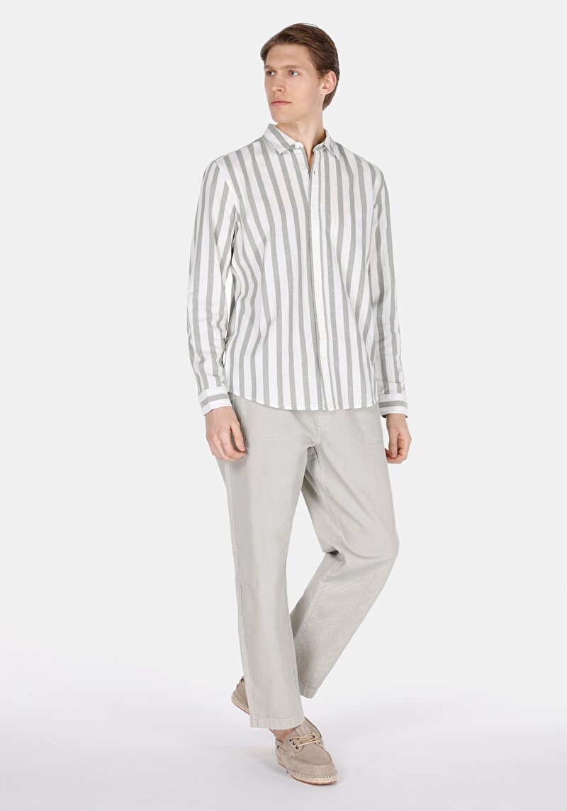 Показати інформацію про Сорочка З Довгим Рукавом Чоловіча Зелена  Cl1073562