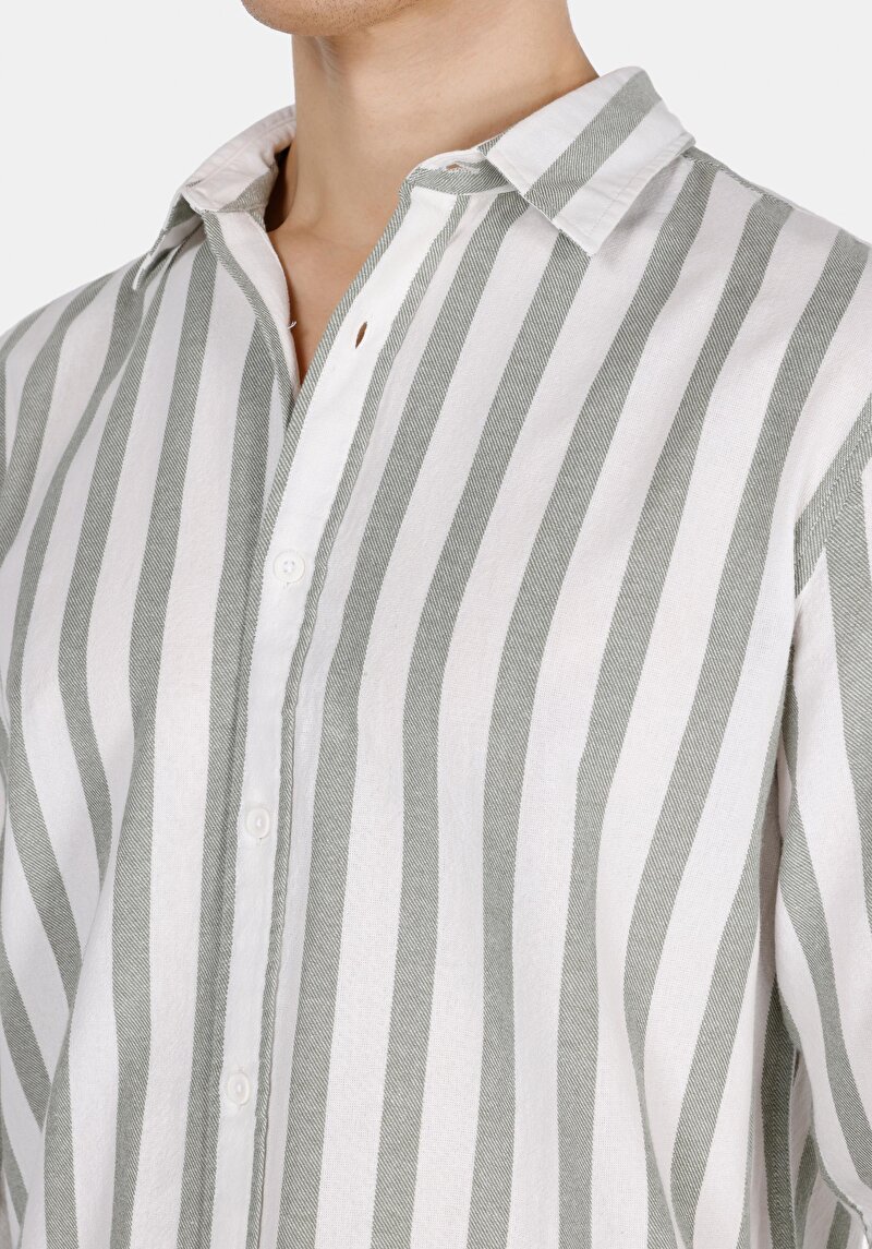 Показати інформацію про Сорочка З Довгим Рукавом Чоловіча Зелена  Cl1073562