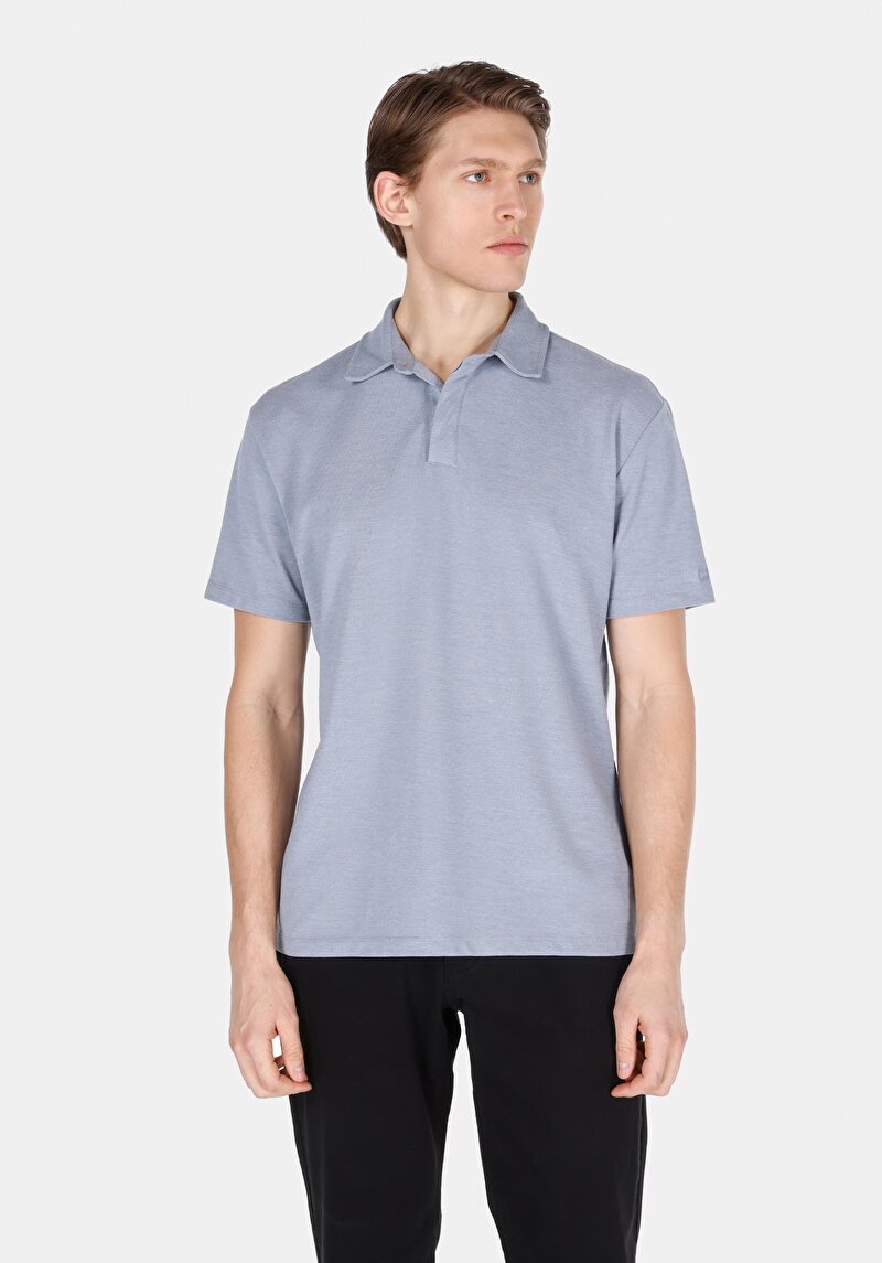 Зображення Поло З Коротким Рукавом Чоловіче Блакитне  Cl1073959