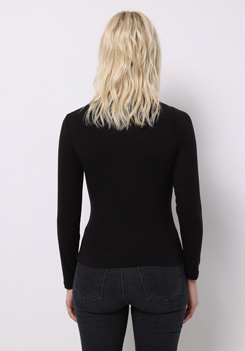 Показати інформацію про Футболка З Довгим Рукавом Жіноча Чорна  Cl1070957