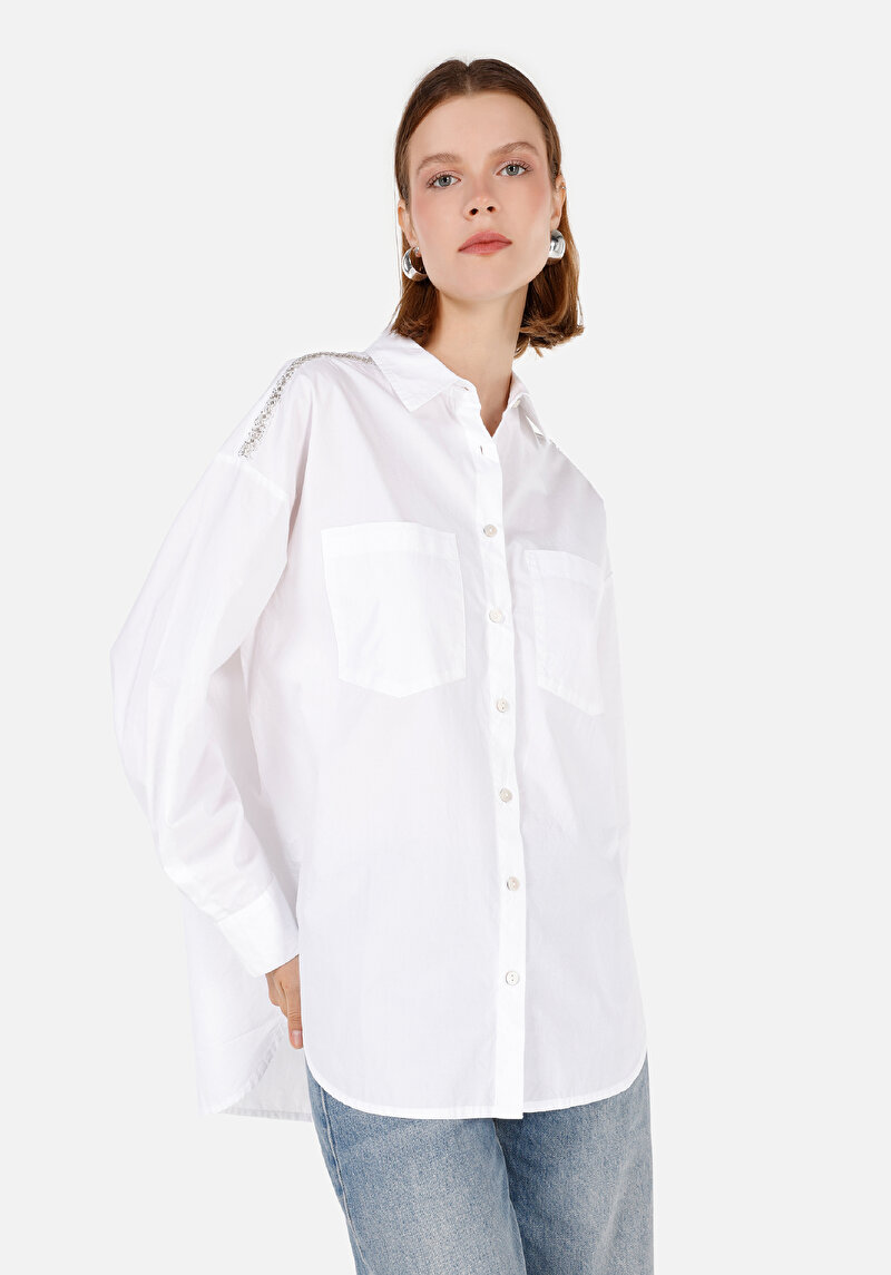 Зображення Сорочка З Довгим Рукавом Жіноча Біла  Cl1071206
