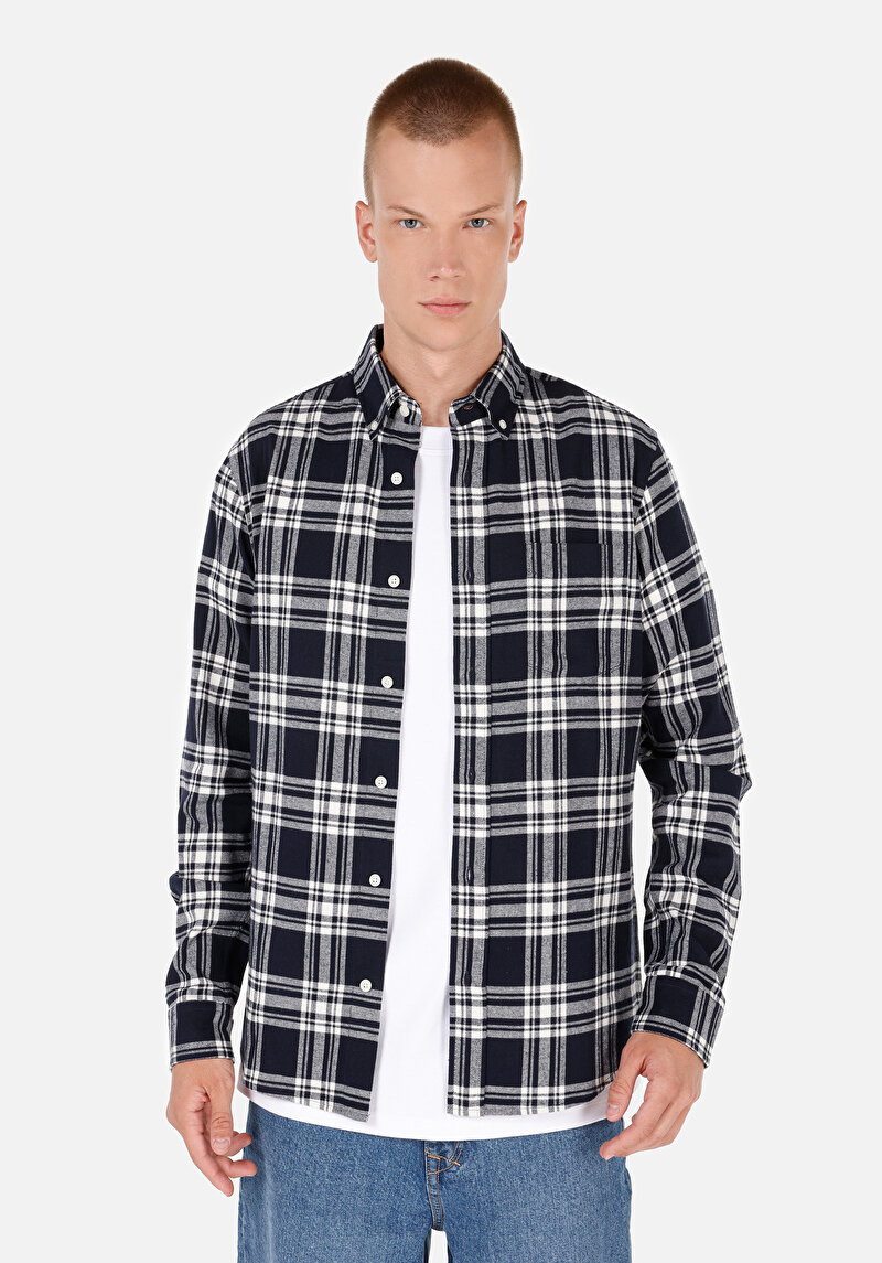 Зображення Сорочка З Довгим Рукавом Чоловіча Синя  Cl1071274