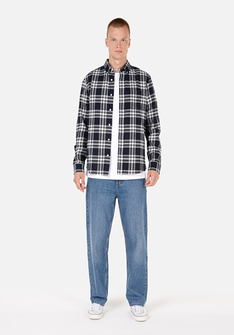 Показати інформацію про Сорочка З Довгим Рукавом Чоловіча Синя  Cl1071274