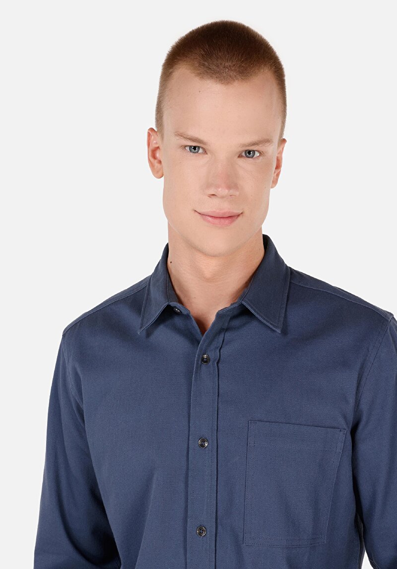 Показати інформацію про Сорочка З Довгим Рукавом Чоловіча Блакитна  Cl1071442