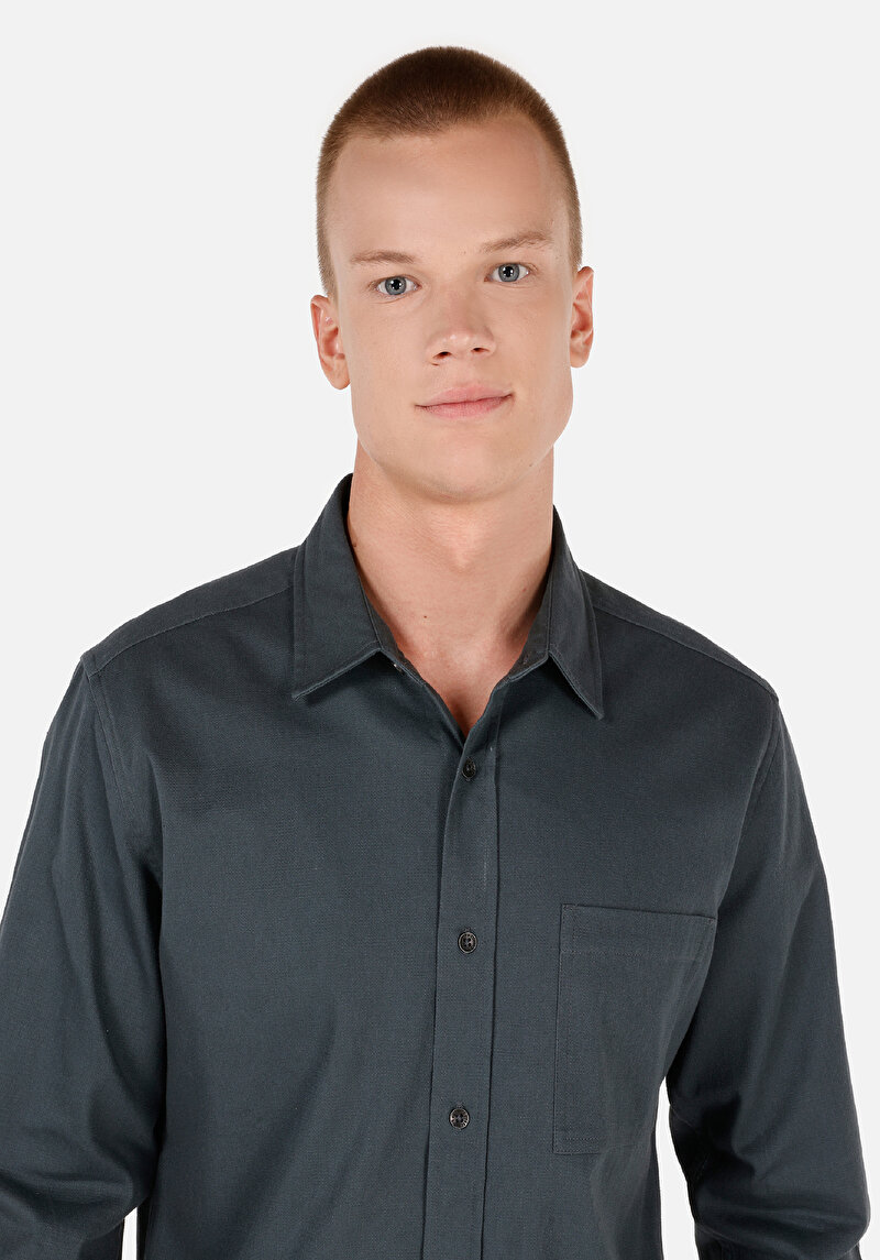 Показати інформацію про Сорочка З Довгим Рукавом Чоловіча Зелена  Cl1071442