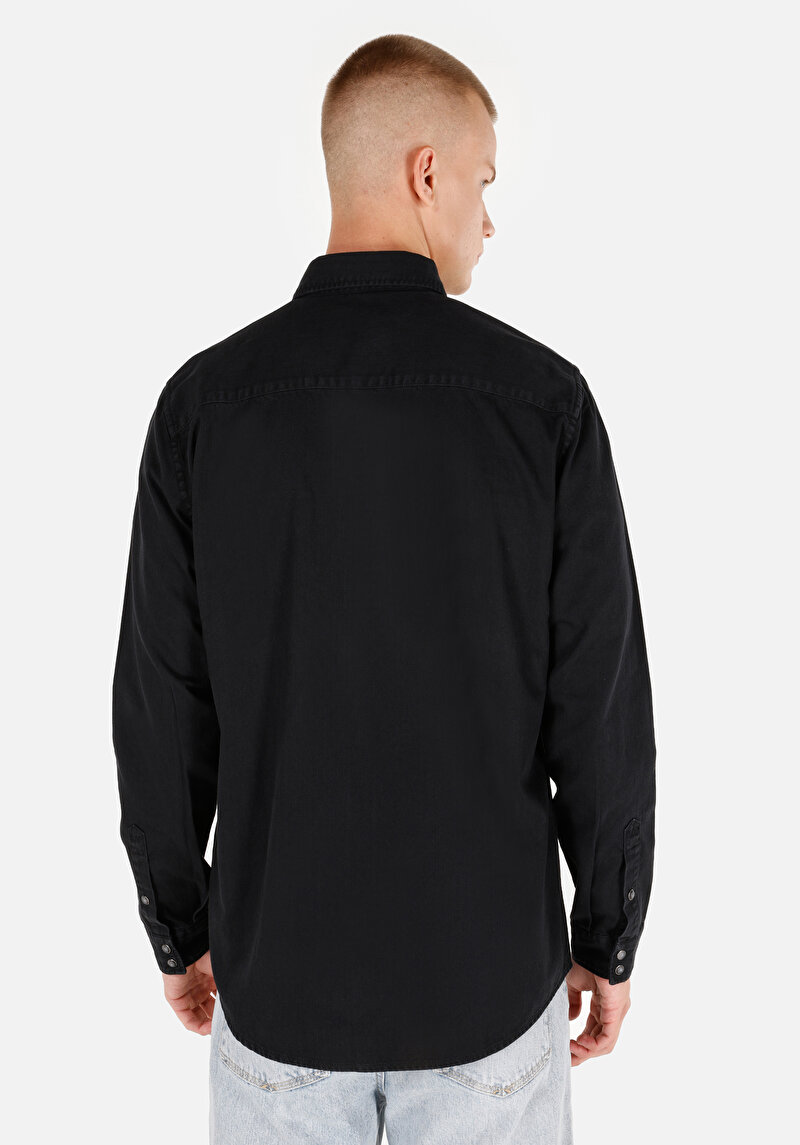 Показати інформацію про Сорочка З Довгим Рукавом Чоловіча Чорна  Cl1071462