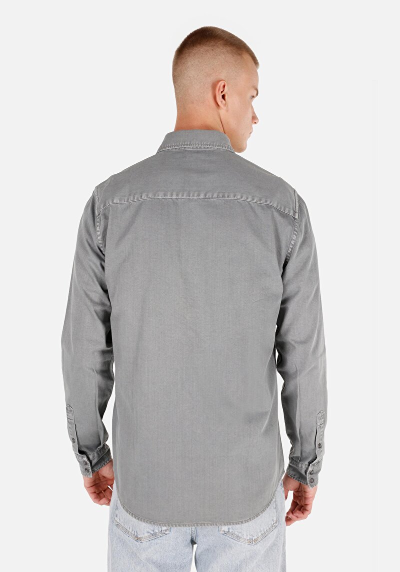 Показати інформацію про Сорочка З Довгим Рукавом Чоловіча Сіра  Cl1071462