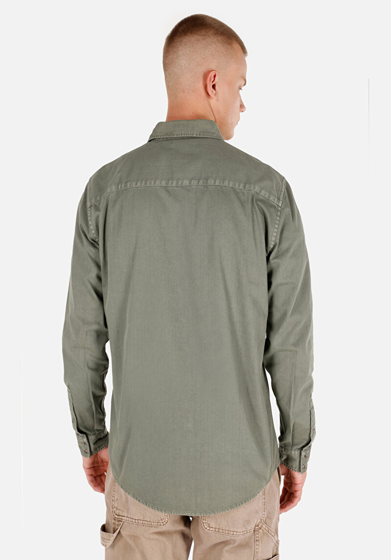 Показати інформацію про Сорочка З Довгим Рукавом Чоловіча Зелена  Cl1071462