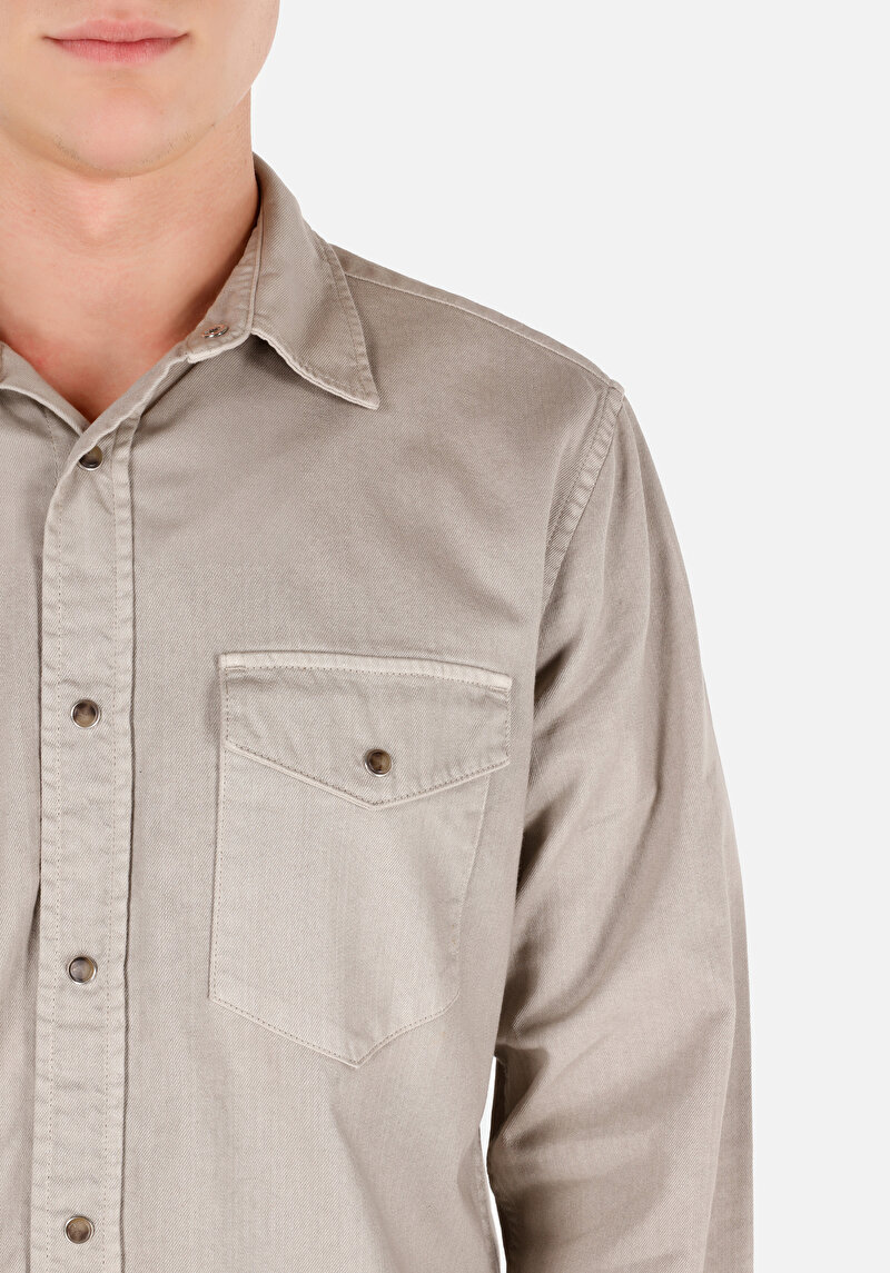 Показати інформацію про Сорочка З Довгим Рукавом Чоловіча Сіра  Cl1071462