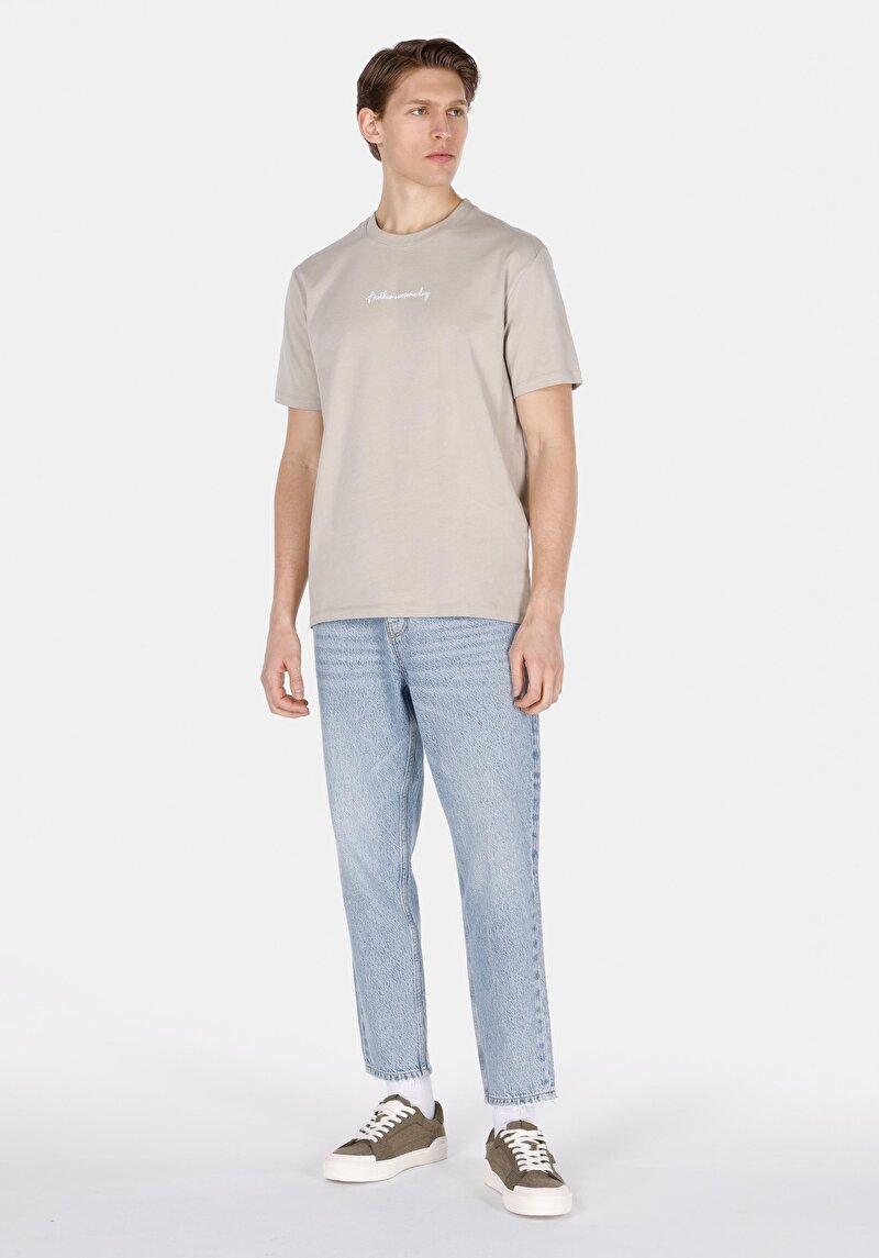 Показати інформацію про Футболка З Коротким Рукавом Чоловіча Бежева  Cl1071872