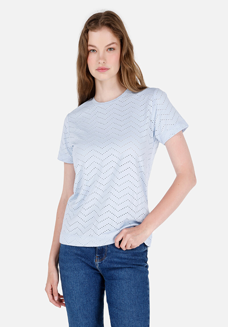 Зображення Футболка З Коротким Рукавом Жіноча Блакитна  Cl1071982