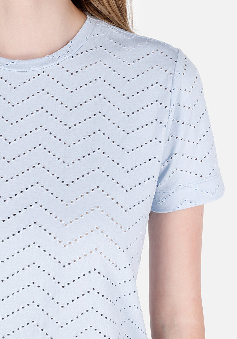 Показати інформацію про Футболка З Коротким Рукавом Жіноча Блакитна  Cl1071982