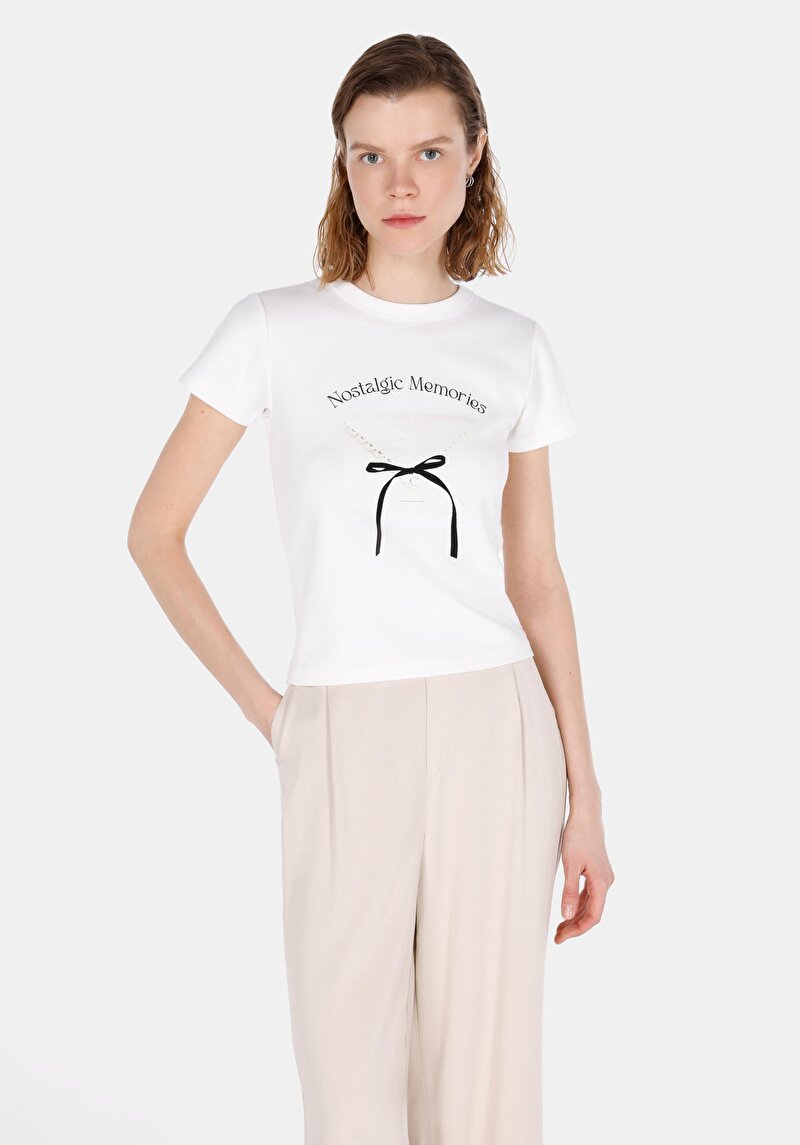 Зображення Футболка З Коротким Рукавом Жіноча Біла  Cl1073176