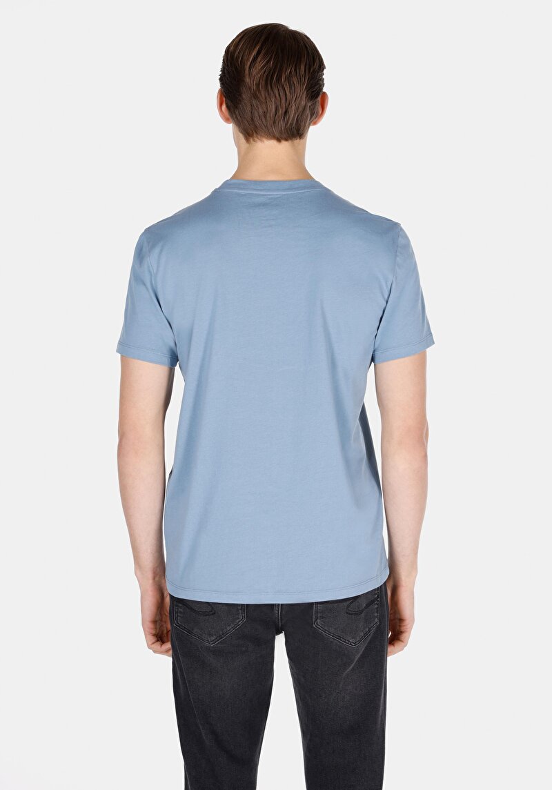 Показати інформацію про Футболка З Коротким Рукавом Чоловіча Блакитна  Cl1073961