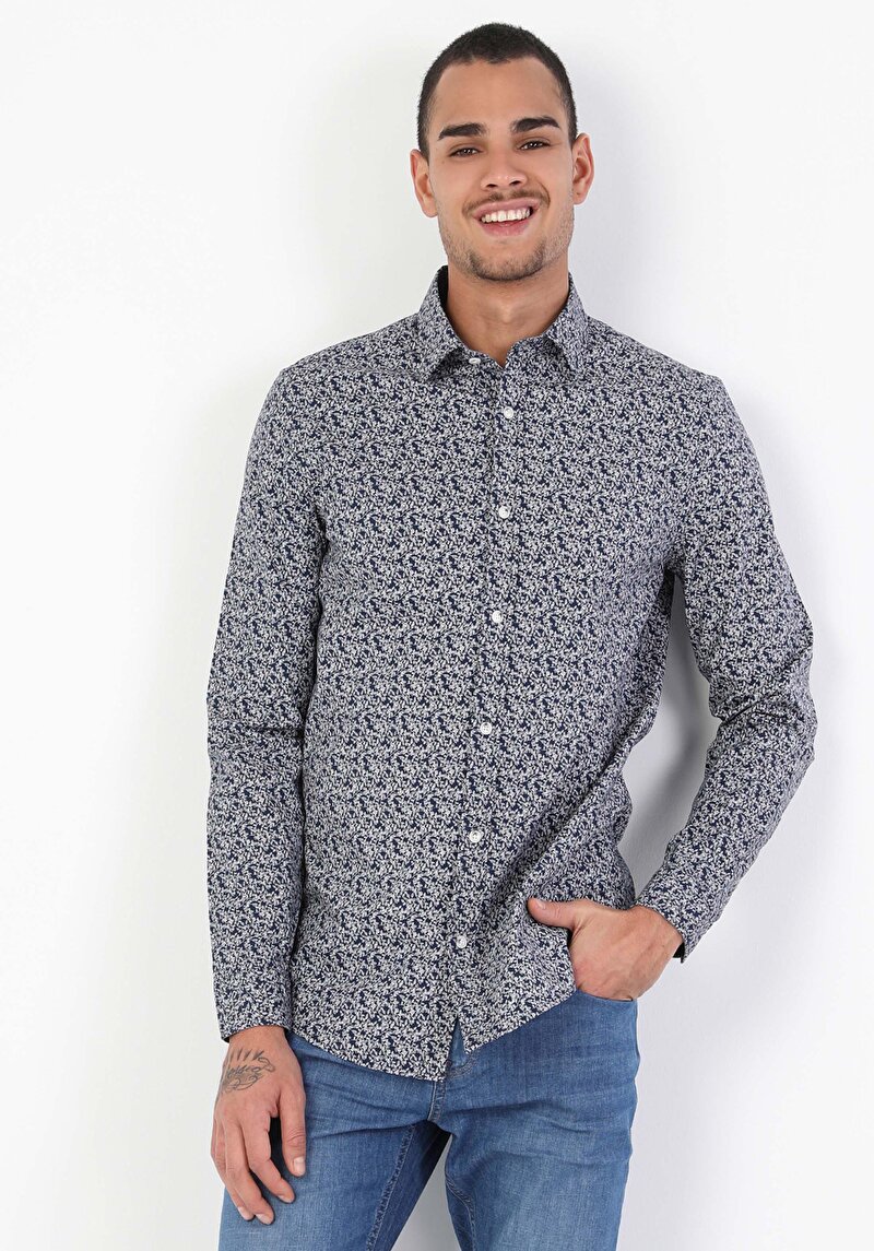 Зображення Сорочка З Довгим Рукавом Чоловіча Блакитна  Cl1047139