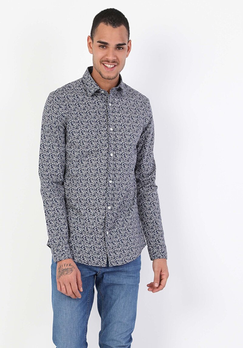 Показати інформацію про Сорочка З Довгим Рукавом Чоловіча Блакитна  Cl1047139