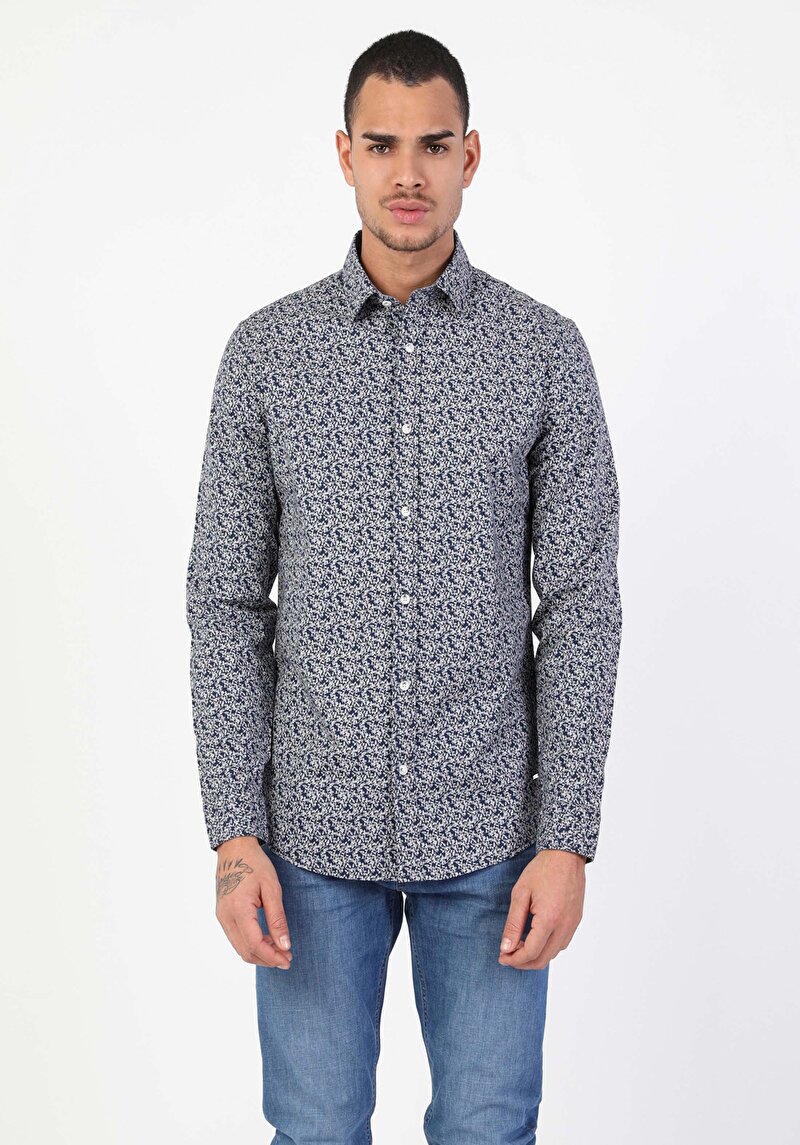 Показати інформацію про Сорочка З Довгим Рукавом Чоловіча Блакитна  Cl1047139