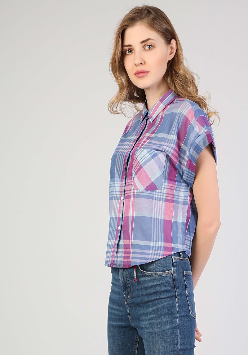 Зображення Сорочка З Коротким Рукавом Жіноча Блакитна  Cl1042213