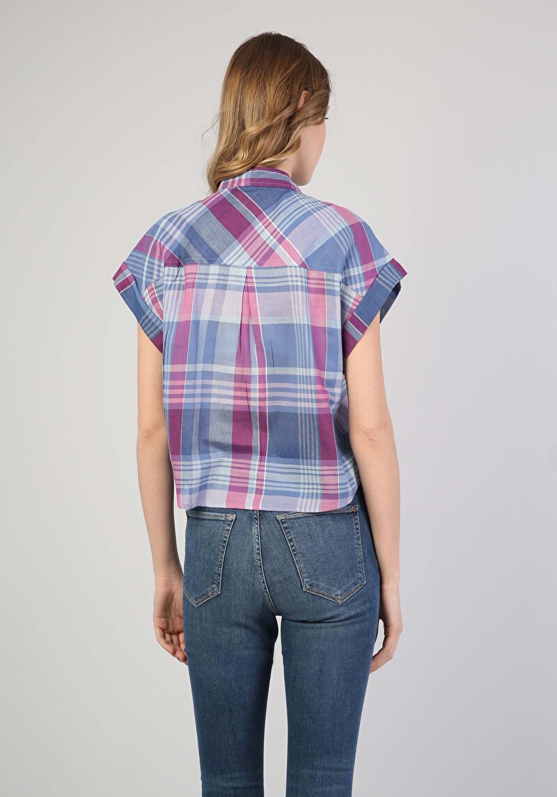 Показати інформацію про Сорочка З Коротким Рукавом Жіноча Блакитна  Cl1042213