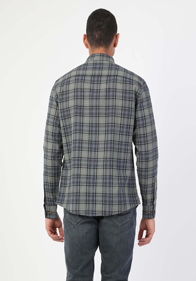 Показати інформацію про Сорочка З Довгим Рукавом Чоловіча Зелена  Cl1047451