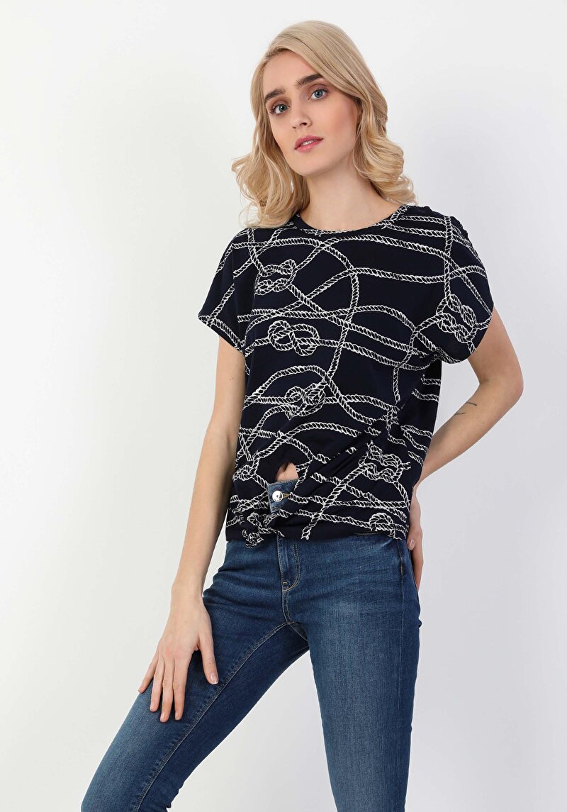 Показати інформацію про Футболка З Коротким Рукавом Жіноча Синя  Cl1047796