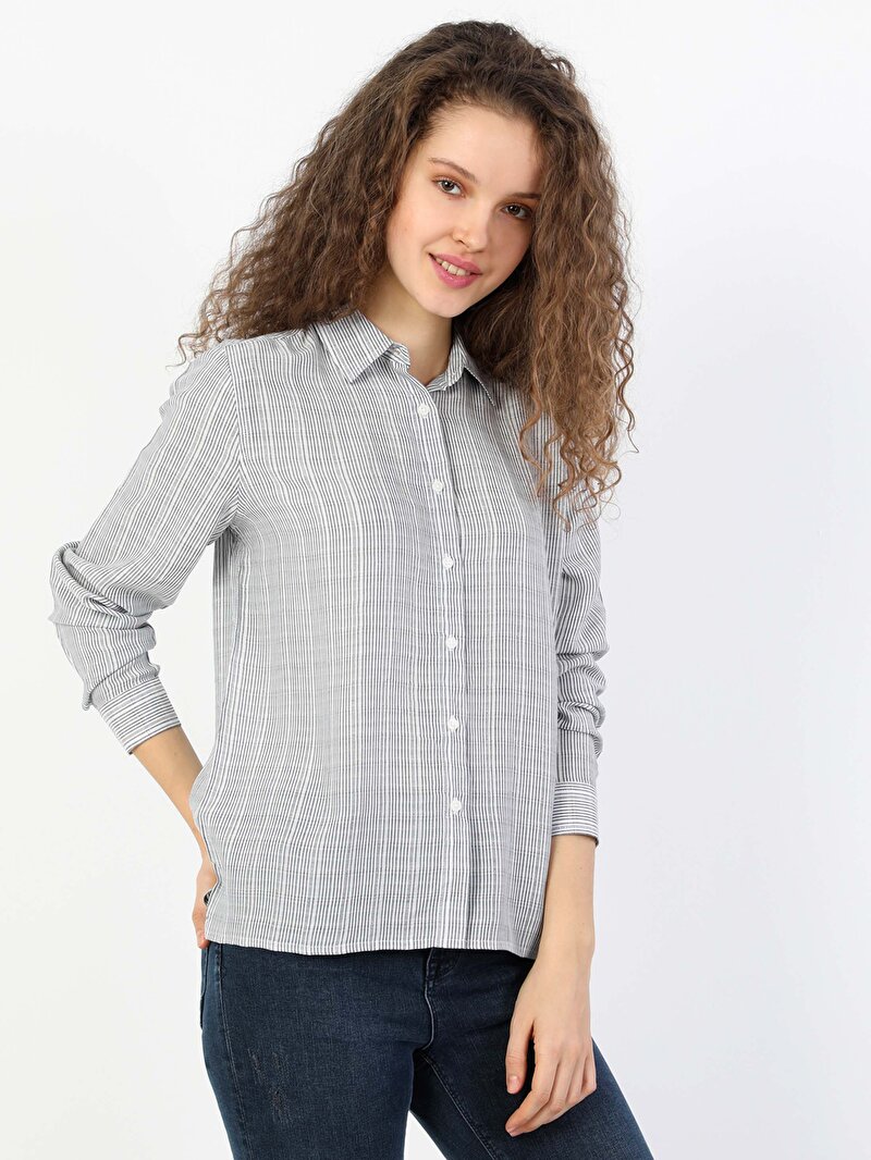 Зображення Сорочка З Довгим Рукавом Жіноча Сіра Cl1047966