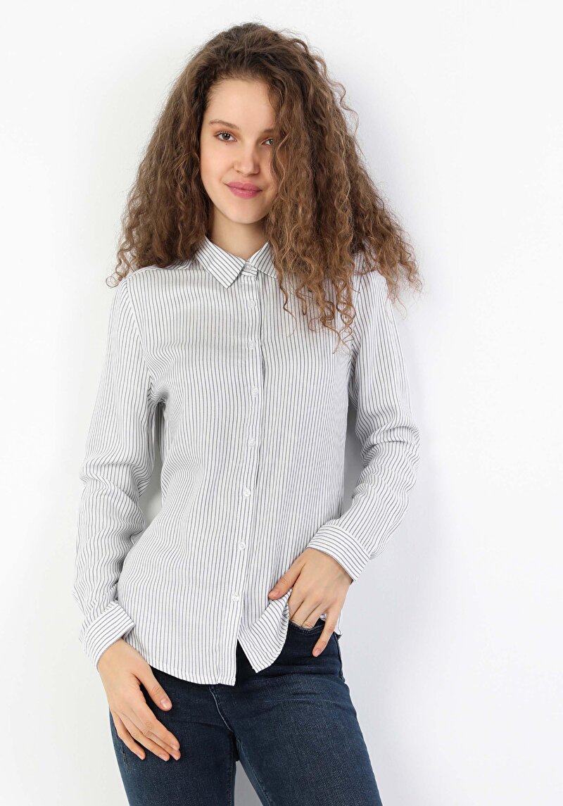 Зображення Сорочка З Довгим Рукавом Жіноча Блакитна Cl1048443