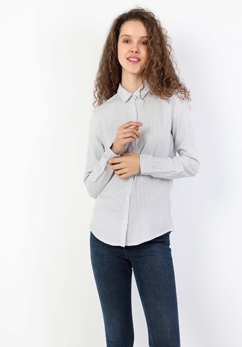 Показати інформацію про Сорочка З Довгим Рукавом Жіноча Блакитна  Cl1048443