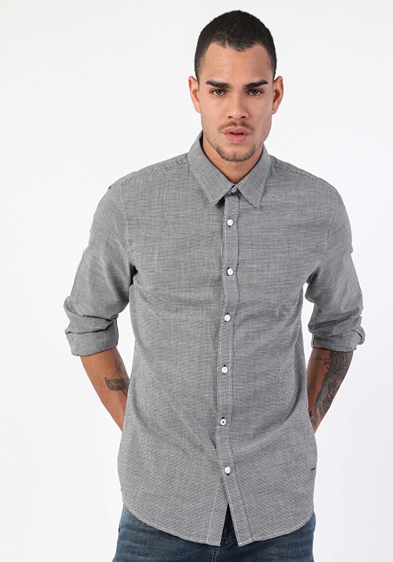 Зображення Сорочка З Довгим Рукавом Чоловіча Чорна  Cl1048510