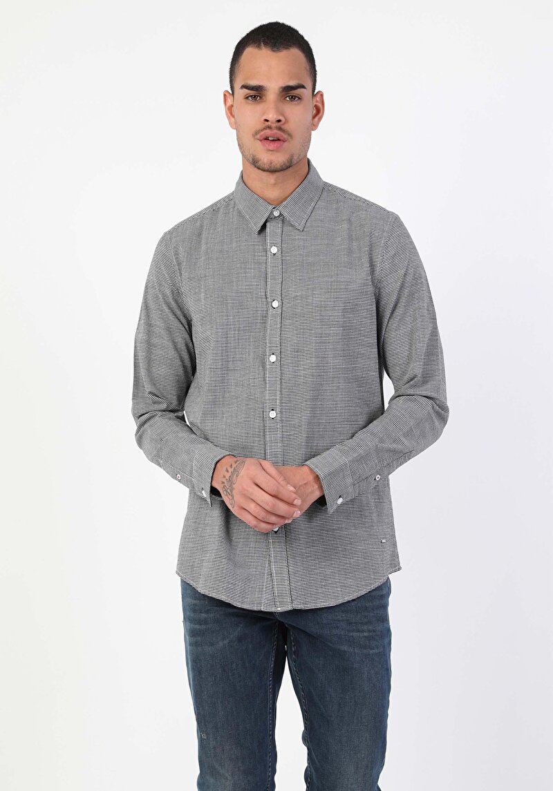 Показати інформацію про Сорочка З Довгим Рукавом Чоловіча Чорна  Cl1048510