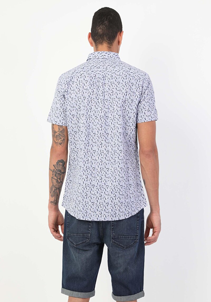 Показати інформацію про Сорочка З Коротким Рукавом Чоловіча Блакитна  Cl1048520