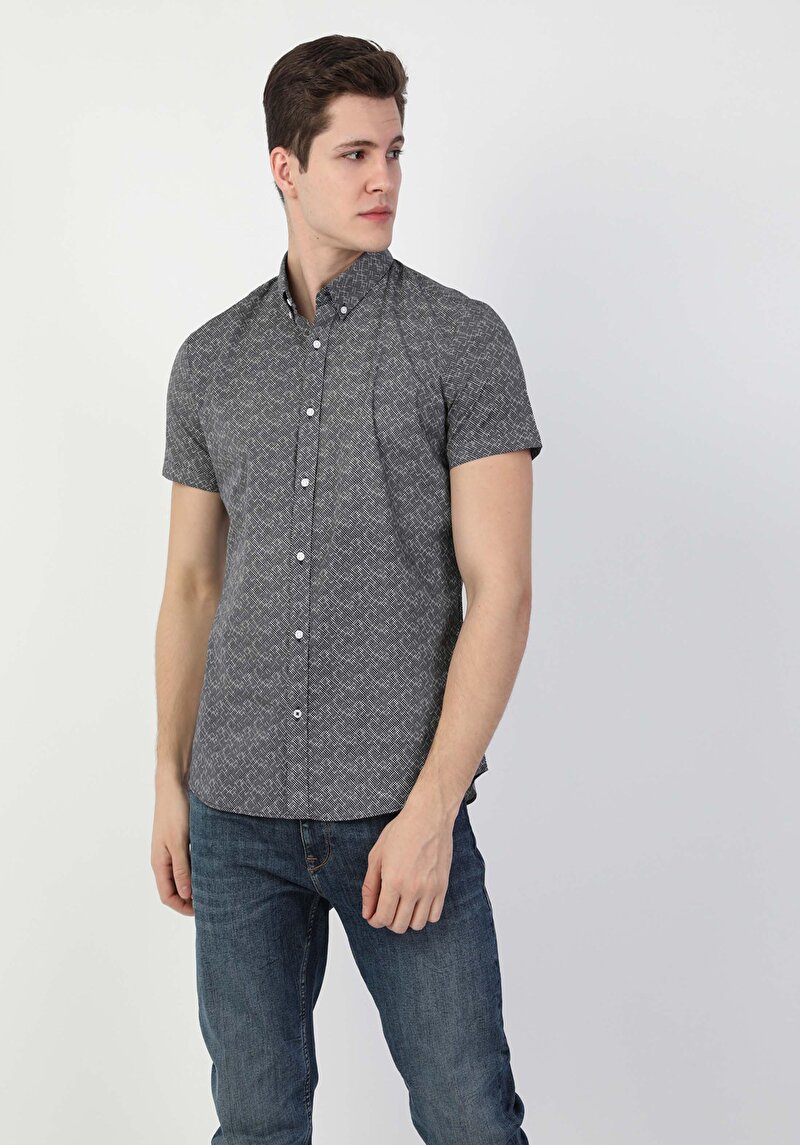 Показати інформацію про Сорочка З Коротким Рукавом Чоловіча Синя  Cl1048530